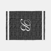 Couverture Polaire Monogramme moderne gris noir et blanc (Devant (Horizontal))