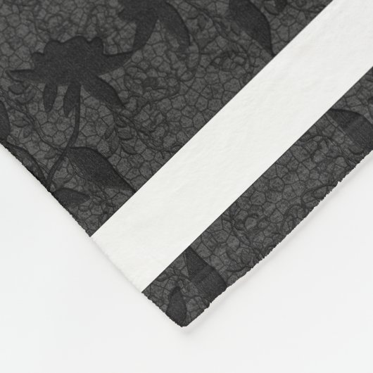 Couverture Polaire Monogramme moderne gris noir et blanc (Coin)