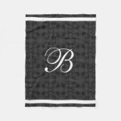 Couverture Polaire Monogramme moderne gris noir et blanc (Devant)