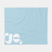 Couverture Polaire Monogramme Moderne Lettre Initiale Joli Bleu Clair (Devant (Horizontal))