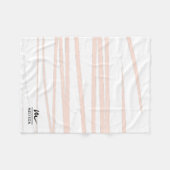 Couverture Polaire Monogramme moderne Lignes rose pâle Art Abstrait (Devant (Horizontal))