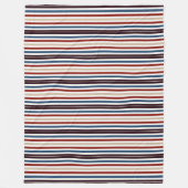 Couverture Polaire Monogramme moderne Motif rayé coloré (Devant)