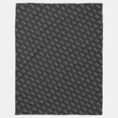 Couverture Polaire Monogramme moderne noir et gris (Devant)