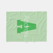 Couverture Polaire Monogramme moderne | Pale & Kelly Green (Devant (Horizontal))