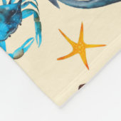 Couverture Polaire Monogramme Motif À Thème Plage Et Vie Maritime (Coin)