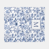 Couverture Polaire Monogramme Motif bleu Chinoiserie Toile (Devant (Horizontal))
