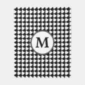 Couverture Polaire Monogramme Motif moderne noir et blanc (Devant)