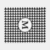 Couverture Polaire Monogramme Motif moderne noir et blanc (Devant (Horizontal))