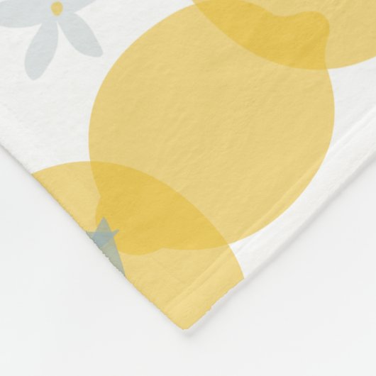 Couverture Polaire Monogramme Motif Pastel Citrus Lemons (Coin)