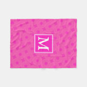 Couverture Polaire Monogramme motif rose chaud cercles (Devant (Horizontal))