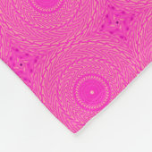 Couverture Polaire Monogramme motif rose chaud cercles (Coin)