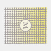 Couverture Polaire Monogramme Motif tendance gris-jaune (Devant (Horizontal))