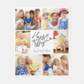 Couverture Polaire Monogramme Multiphoto Collage Hugs & Baisers (Devant)