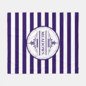 Couverture Polaire Monogramme Nautique Élégant Marine Bleu polaire Bl (Devant (Horizontal))