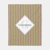 Couverture Polaire Monogramme Neutres Chauds Brown Et Vert (Devant)