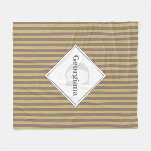 Couverture Polaire Monogramme Neutres Chauds Brown Et Vert (Devant (Horizontal))