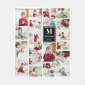 Couverture Polaire Monogramme noir 19 Photos Collage photo (Devant)