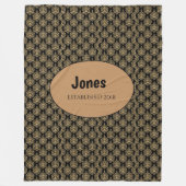 Couverture Polaire Monogramme noir Damas (Devant)