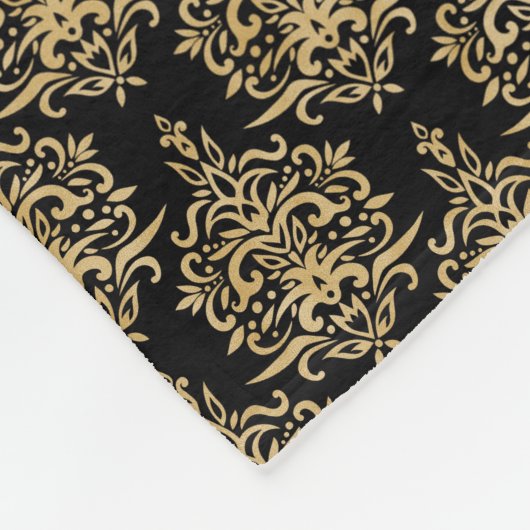 Couverture Polaire Monogramme noir Damas (Coin)