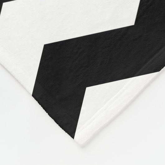 Couverture Polaire Monogramme noir et blanc Chevron Design (Coin)
