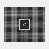 Couverture Polaire Monogramme noir et blanc moderne de famille de (Devant (Horizontal))