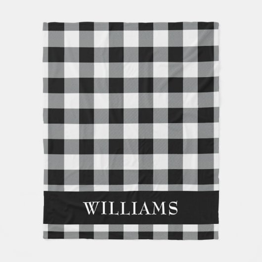 Couverture Polaire Monogramme noir et blanc rustique de contrôle de (Devant)