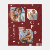 Couverture Polaire Monogramme Nom 3 Photo Collage tendance (Devant)
