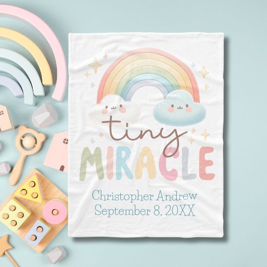 Couverture Polaire Monogramme Nom Arc-en-ciel Naissance Statistiques