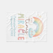 Couverture Polaire Monogramme Nom Arc-en-ciel Naissance Statistiques (Devant (Horizontal))