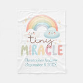 Couverture Polaire Monogramme Nom Arc-en-ciel Naissance Statistiques (Devant)