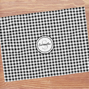 Couverture Polaire Monogramme Nom B&W Buffalo Check