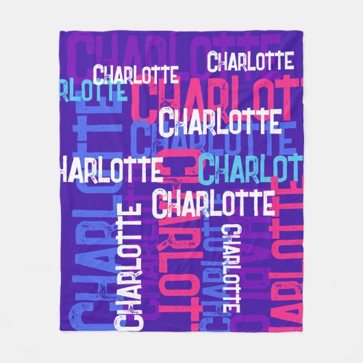 Couverture Polaire Monogramme Nom répétitif Enfants Motifs (Devant)