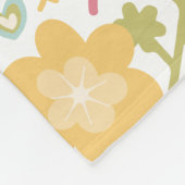 Couverture Polaire Monogramme Nom Rose Jaune Bleu Floral (Coin)