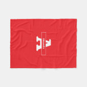 Couverture Polaire Monogramme nom rouge simple moderne canapé lit Bla (Devant (Horizontal))