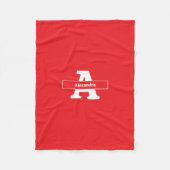 Couverture Polaire Monogramme nom rouge simple moderne canapé lit Bla (Devant)