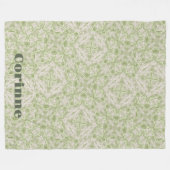 Couverture Polaire Monogramme Nom Sage Green Motif | (Devant (Horizontal))