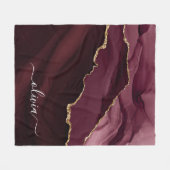 Couverture Polaire Monogramme Or Géode d'agate Or Bourgogne (Devant (Horizontal))