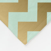 Couverture Polaire Monogramme Or & Mint-Green Zigzag Chevron (Coin)