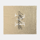 Couverture Polaire Monogramme Parties scintillant d'or (Devant (Horizontal))