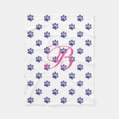 Couverture Polaire Monogramme, Parties scintillant violette, Empreint (Devant)