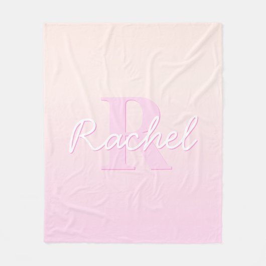 Couverture Polaire Monogramme personnalisable | Ombre de la pêche et  (Devant)