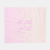 Couverture Polaire Monogramme personnalisable | Ombre de la pêche et  (Devant (Horizontal))