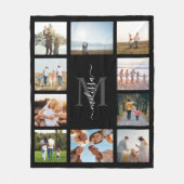 Couverture Polaire Monogramme Personnalisé 10 Photo Collage (Devant)