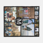 Couverture Polaire Monogramme personnalisé 11 Collage photo (Devant (Horizontal))