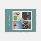 Couverture Polaire Monogramme personnalisé 4 photo Collage (Devant (Horizontal))