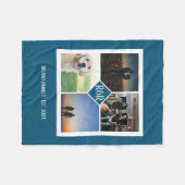 Couverture Polaire Monogramme personnalisé 4 photo Collage (Devant (Horizontal))
