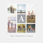 Couverture Polaire Monogramme personnalisé 6 Collage photo (Devant)