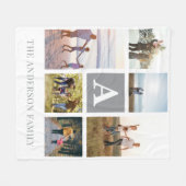 Couverture Polaire Monogramme personnalisé 6 Collage photo (Devant (Horizontal))