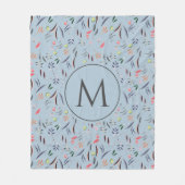 Couverture Polaire MONOGRAMME PERSONNALISÉ Bleu clair (Devant)