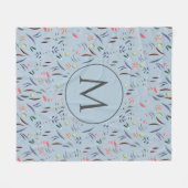 Couverture Polaire MONOGRAMME PERSONNALISÉ Bleu clair (Devant (Horizontal))